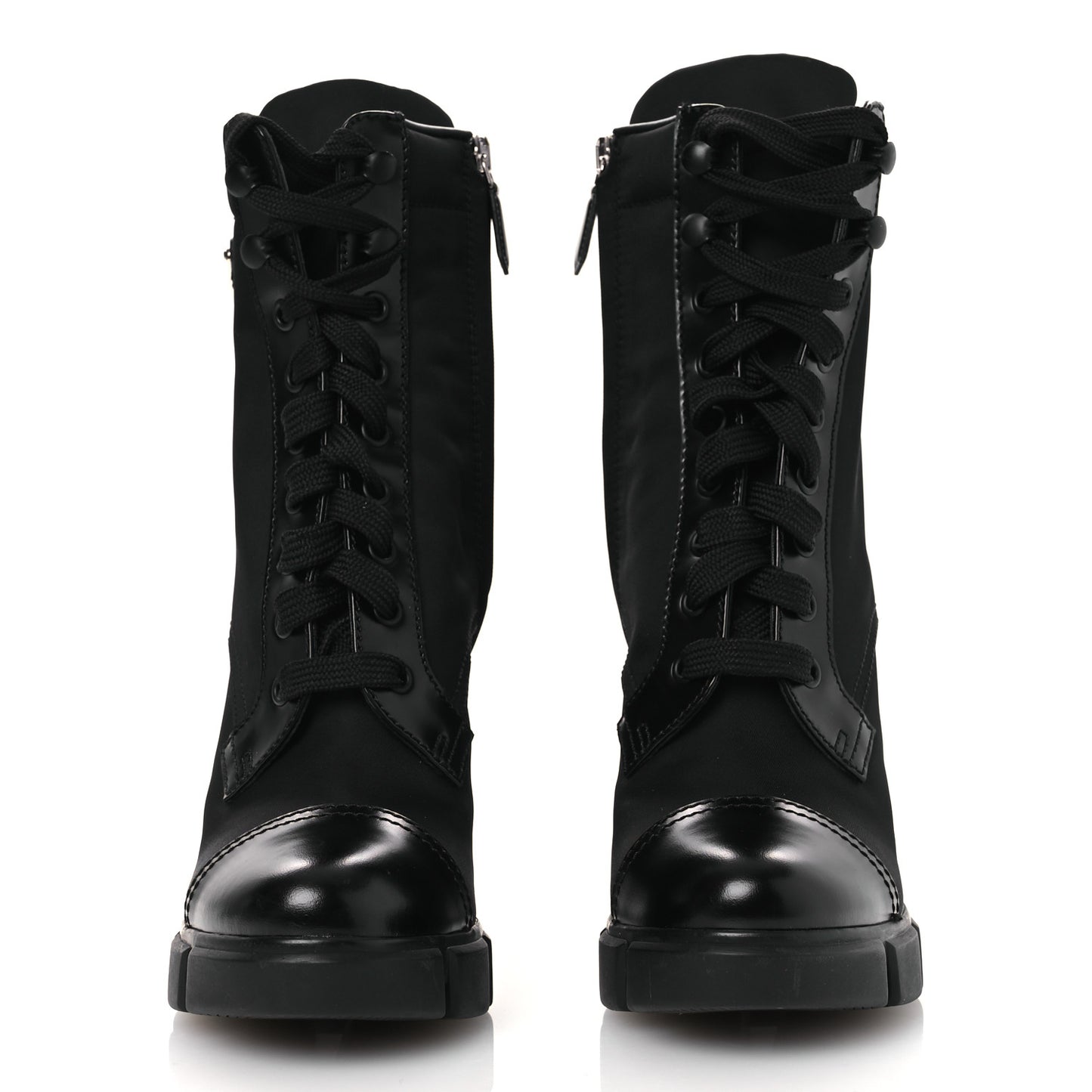 Spazzolato Re-Nylon Metal Triangle Logo 110mm Ankle Boots 36.5 Black