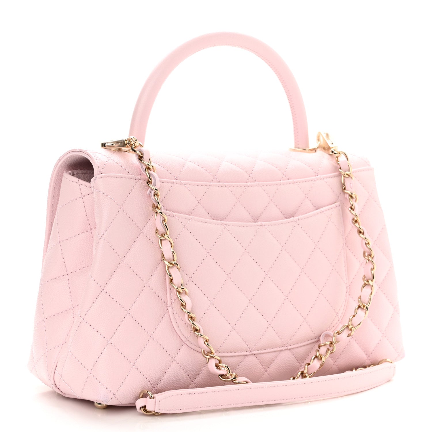 Chanel Caviar Quilted Small Coco Handle Flap Light Pink 2 of 10