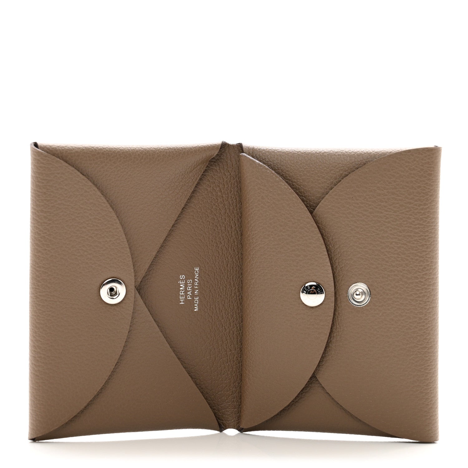 Hermes Evercolor Calvi Duo Card Case Etoupe 5 of 7