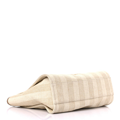 Chanel Mixed Fibers Calfskin Striped Small Deauville Tote Beige 4 of 13