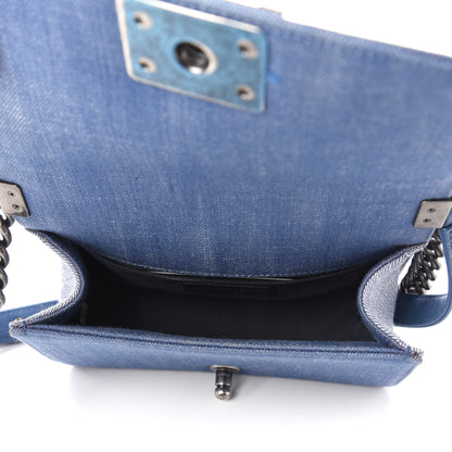 Chanel Denim Chevron Small Boy Flap Light Blue 5 of 10
