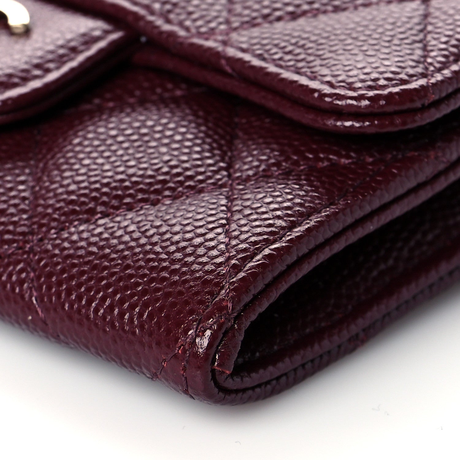 Chanel Caviar Quilted Flap Card Holder Wallet Burgundy 11 of 12