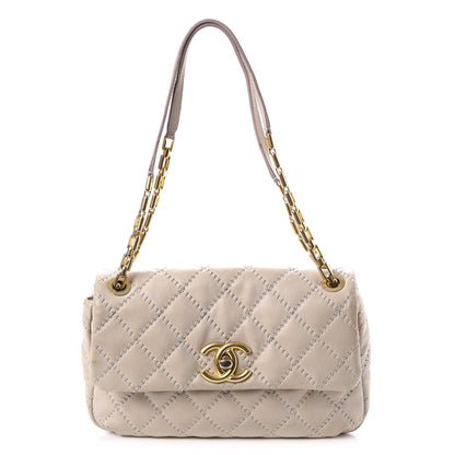 Chanel Calfskin Quilted Retro Chain Flap Beige 1 of 9