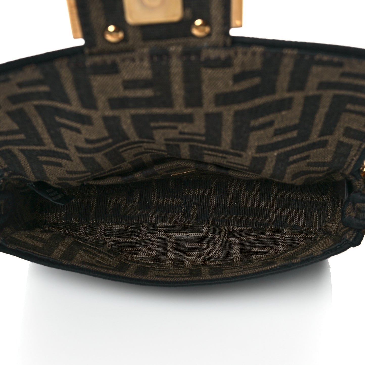 Fabric Jacquard FF 1974 Mini Baguette Tobacco Moro Black