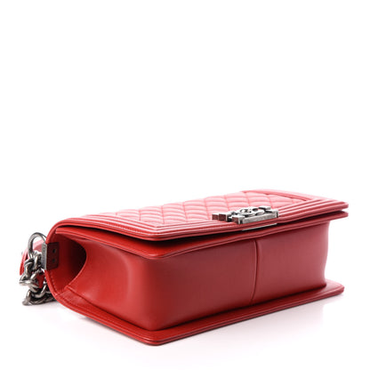 Chanel Calfskin Quilted Medium Boy Flap Red 4 of 10