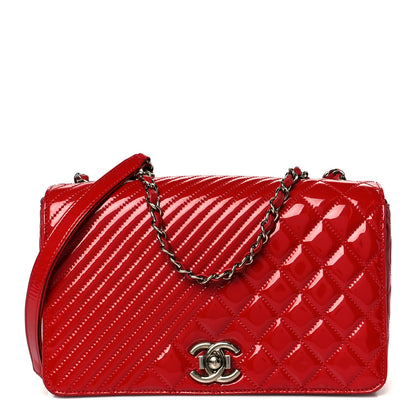 Chanel Patent Quilted Medium Coco Boy Flap Red 1 of 11