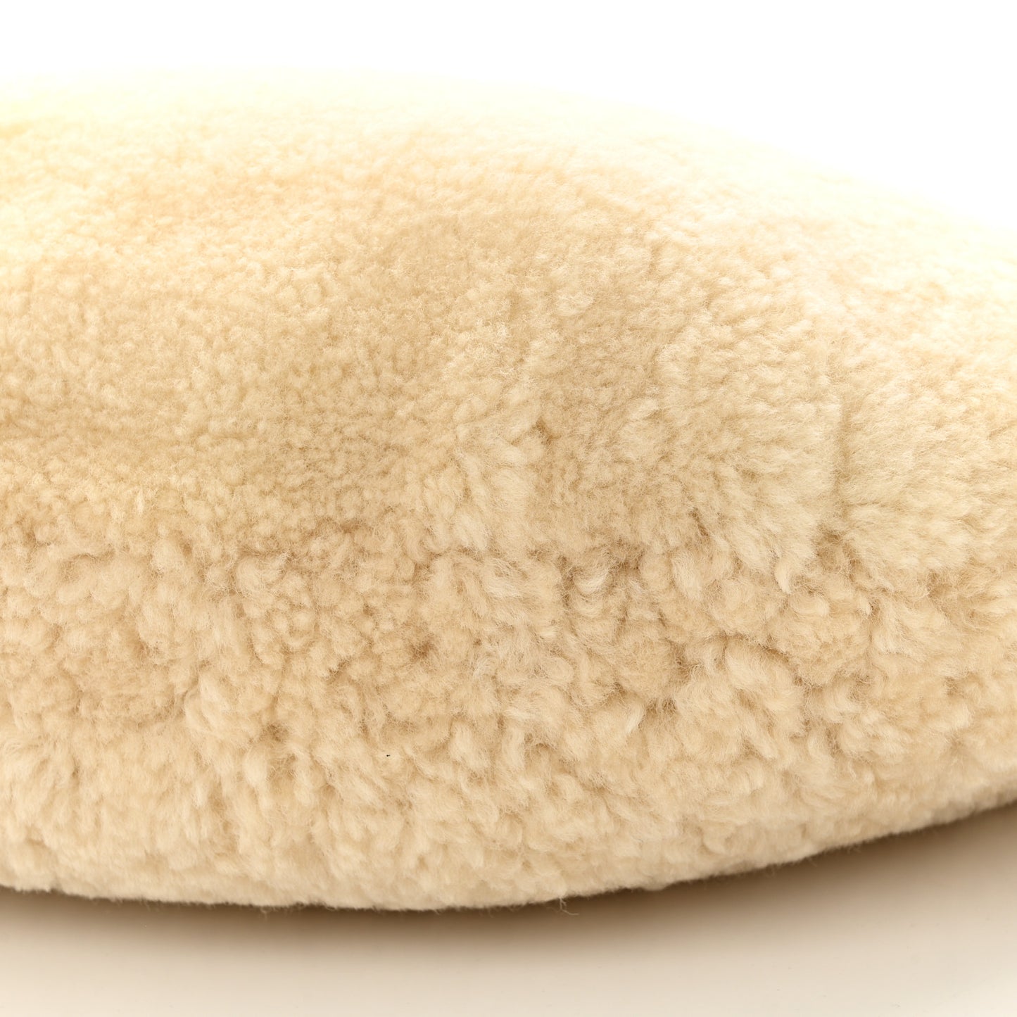 Shearling Paperclip Hobo Bag Beige