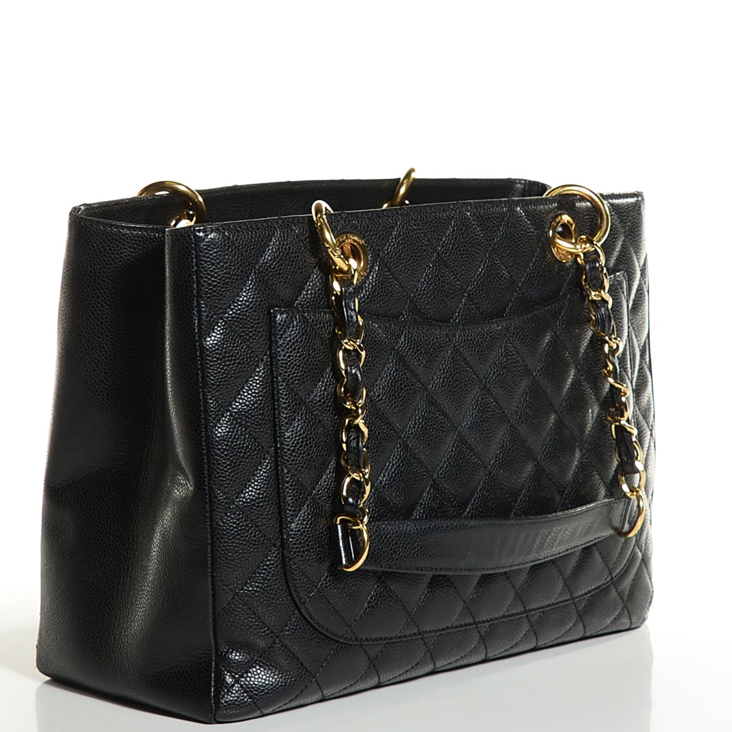 Caviar Quilted Grand Shopping Tote GST Black