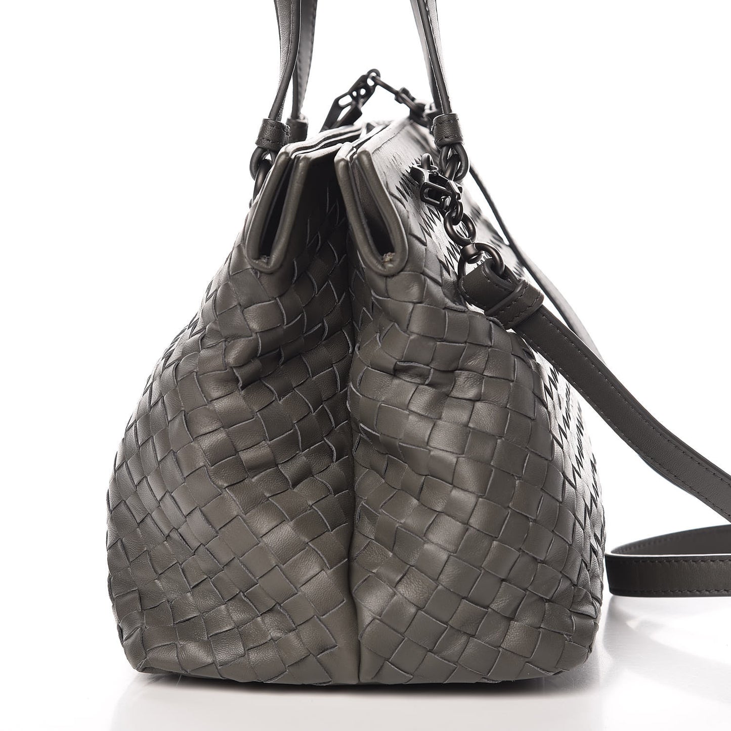 Nappa Intrecciato Medium Top Handle Tote Grey