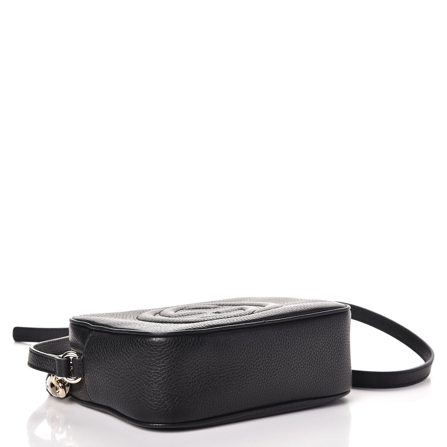 Pebbled Calfskin Small Soho Disco Bag Black