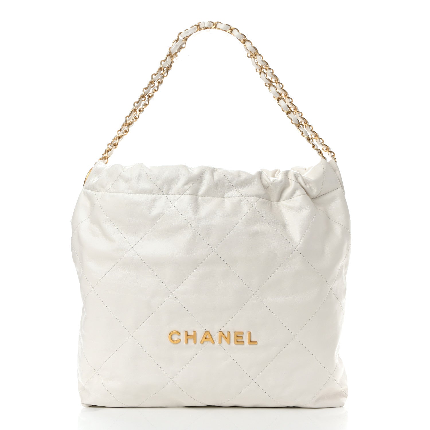 Chanel Shiny Calfskin Quilted Chanel 22 White 3 of 12