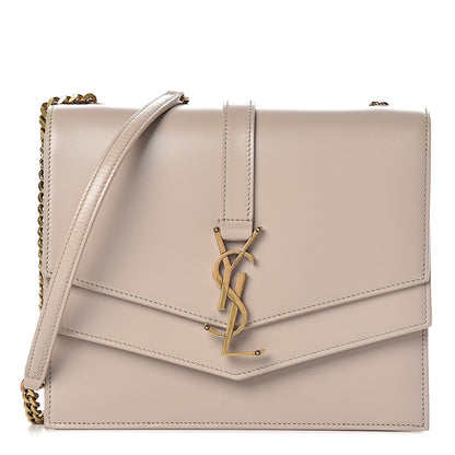 Saint Laurent Smooth Calfskin Monogram Medium Sulpice Shoulder Bag Light Natural 1 of 18