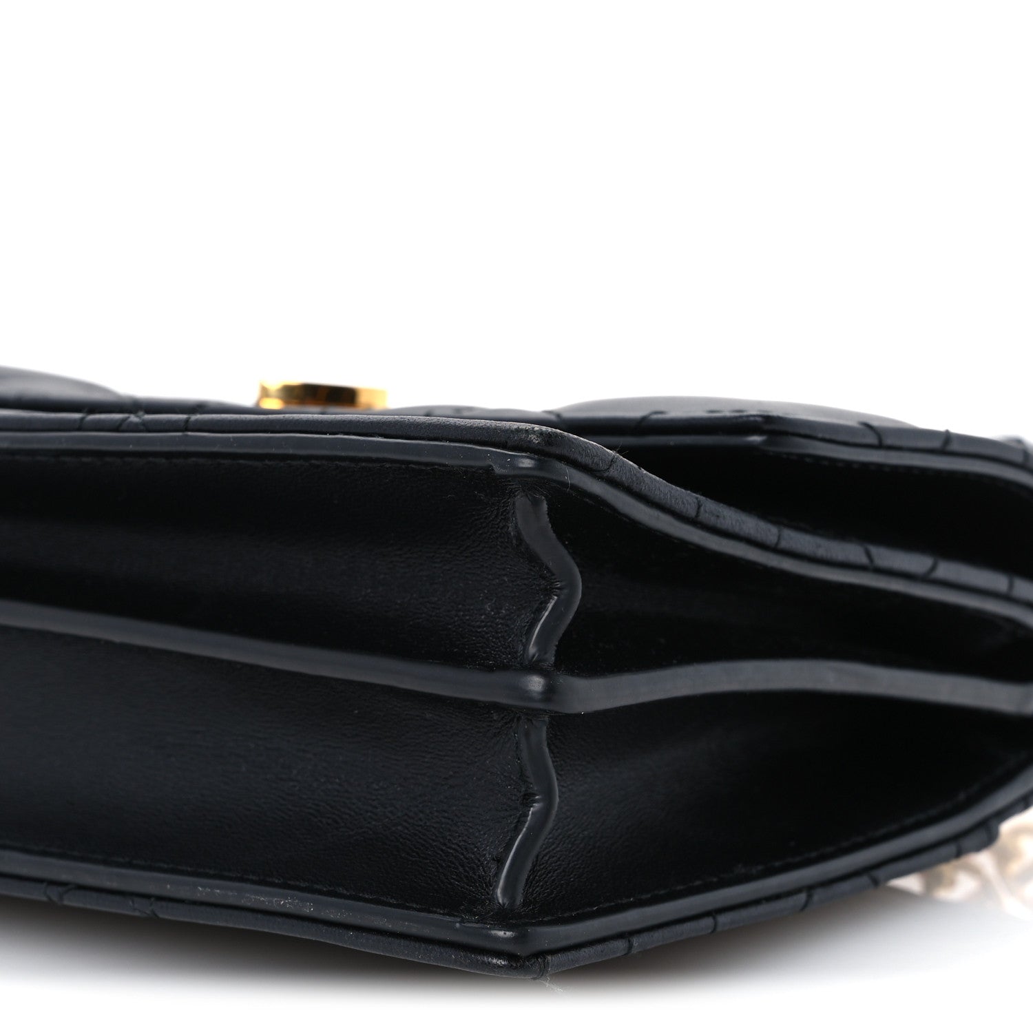 Christian Dior Lambskin Enamel Macrocannage Dioramour Mini Miss Caro Bag Black Red 9 of 9