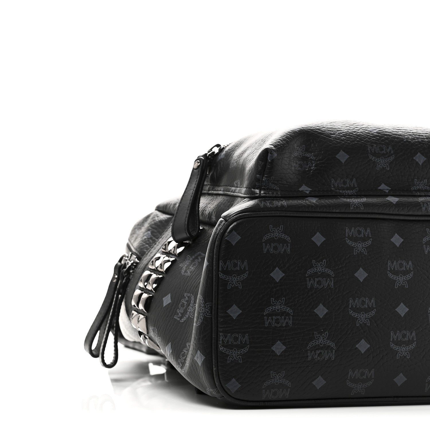 MCM Visetos Medium Side Studs Stark Backpack Black 8 of 9