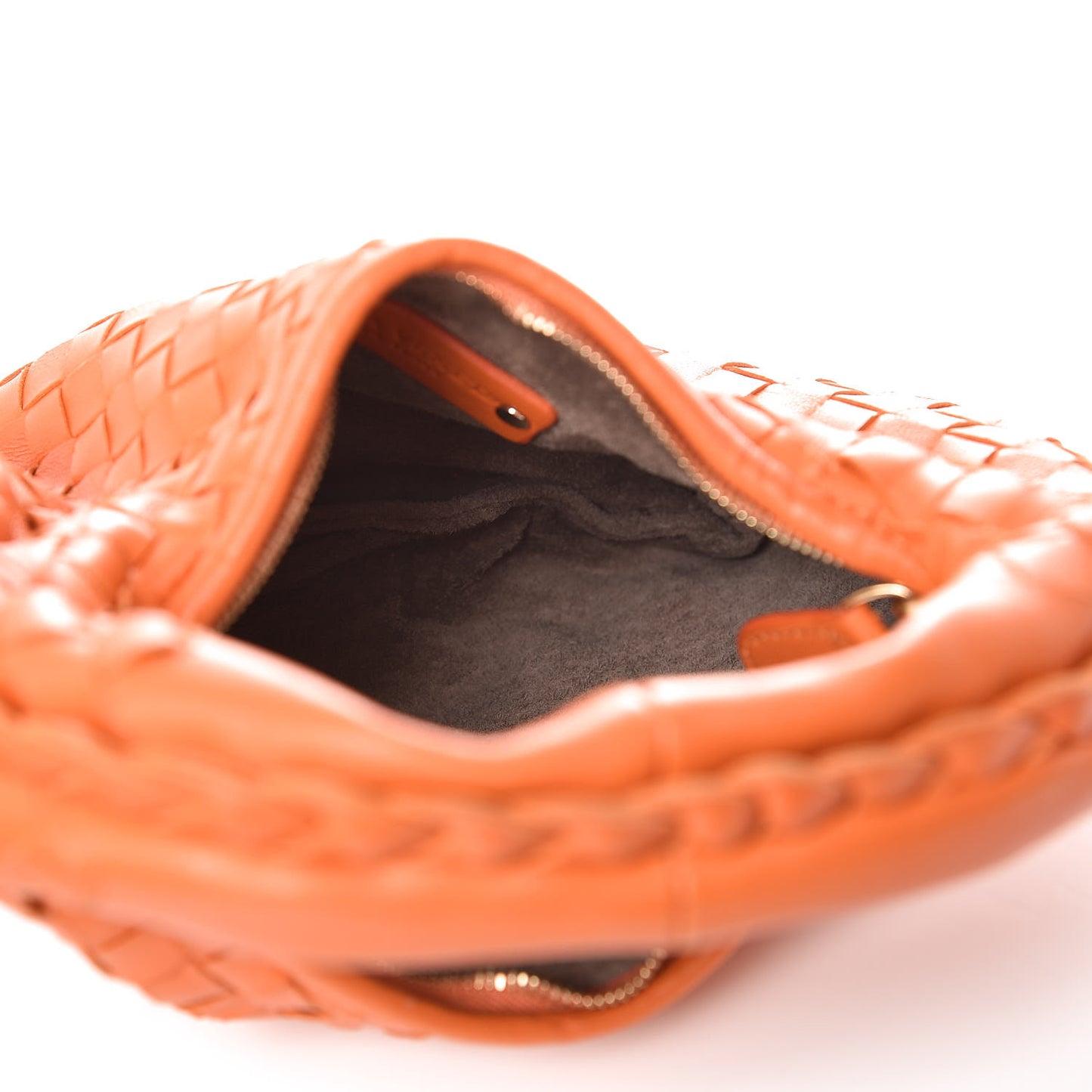 Nappa Intrecciato Mini Veneta Hobo Orange