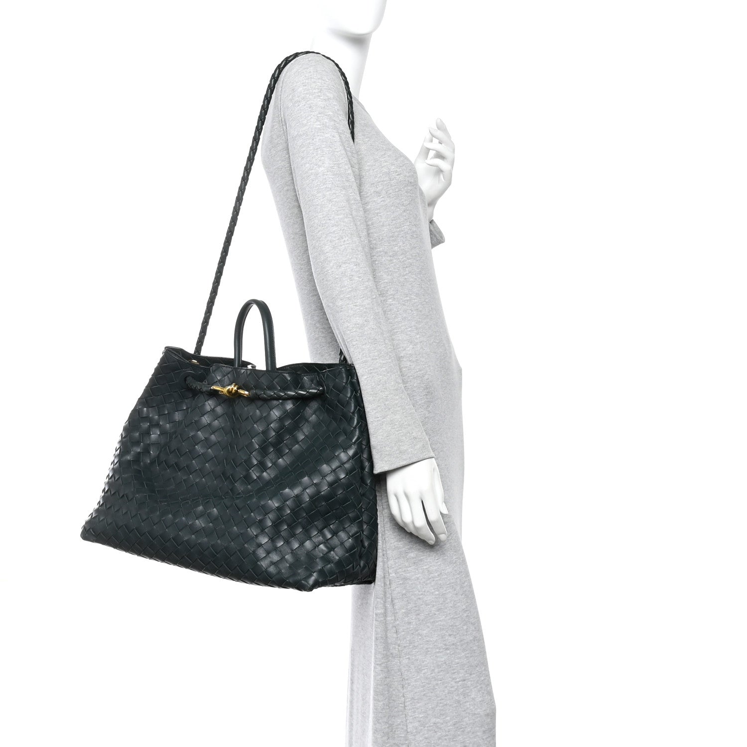 Bottega Veneta Nappa Intrecciato Large Andiamo Shoulder Bag Inkwell 2 of 11