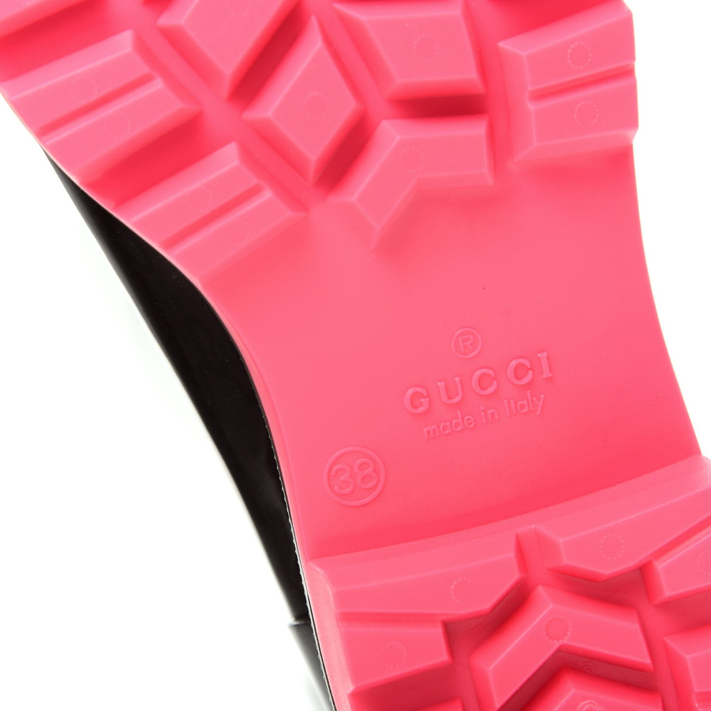 Rubber Monogram Edinburg Rain Boots 38 Pink Brown