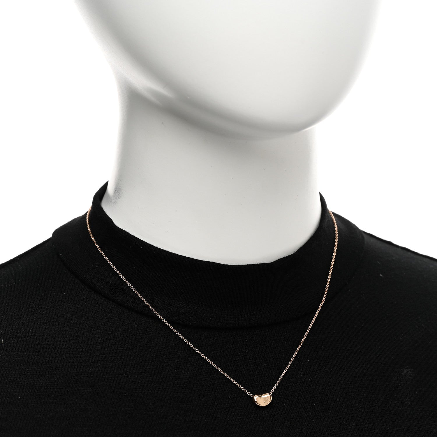 Tiffany 18K Rose Gold 9mm Elsa Peretti Bean Pendant Necklace 2 of 4