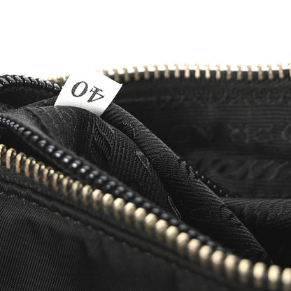 Prada Tessuto Nylon Calfskin Pochette Black 7 of 10