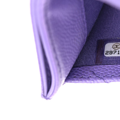 Chanel Caviar Quilted Card Holder Purple 8 of 13