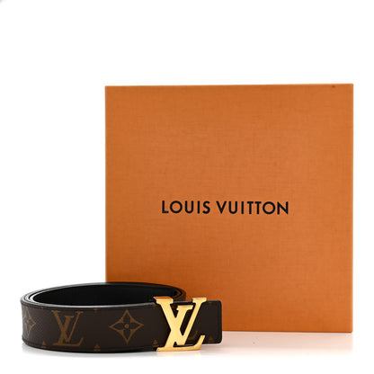 Louis Vuitton Calfskin Monogram 30mm LV Initiales Reversible Belt 85 34 Black 6 of 6