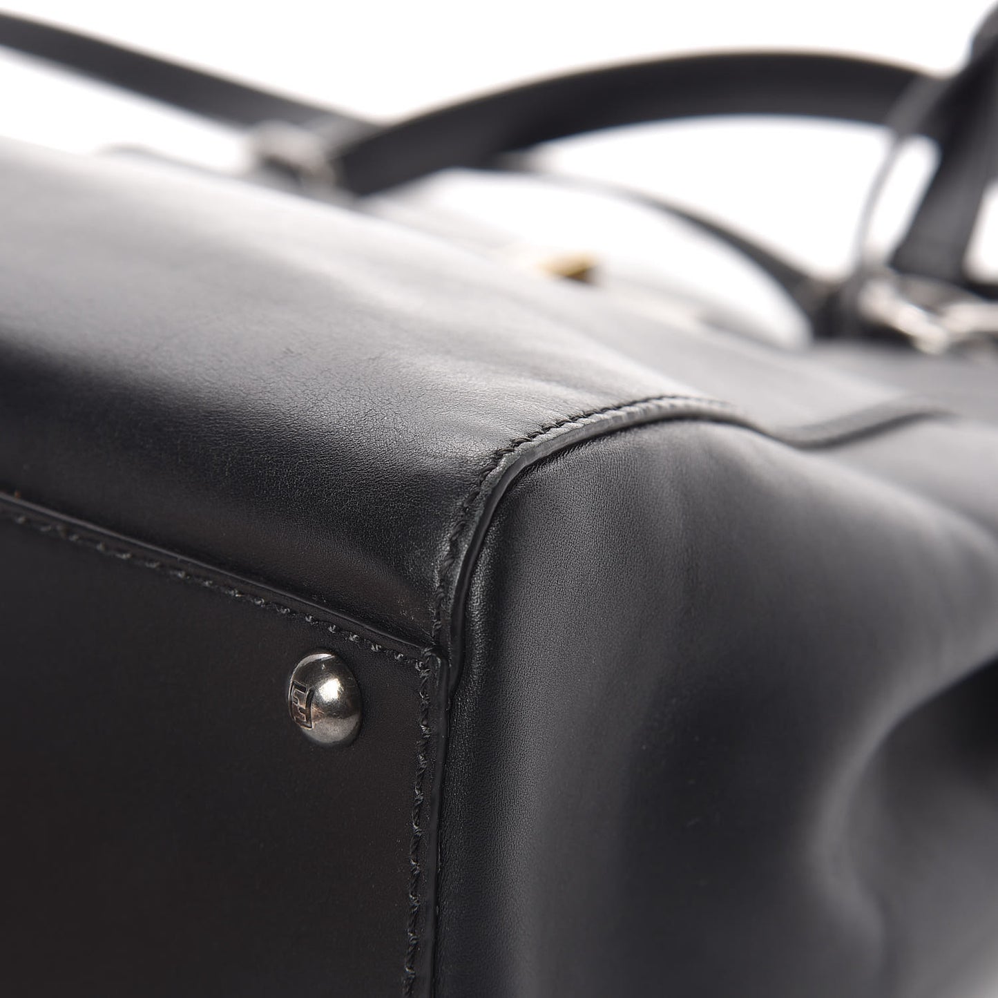 Vitello Suede Medium Peekaboo Iconic Satchel Black