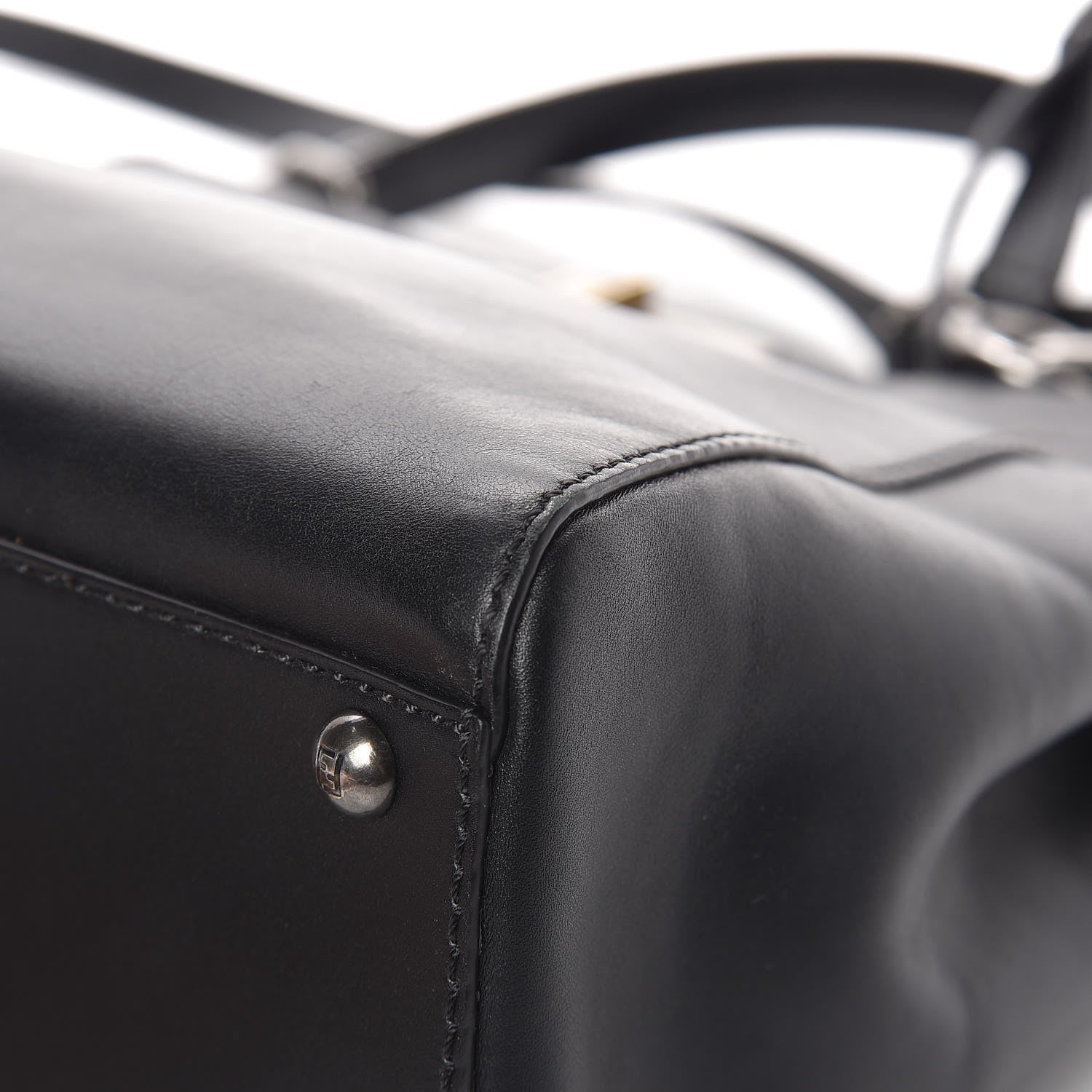 Fendi Vitello Suede Medium Peekaboo Iconic Satchel Black 13 of 19