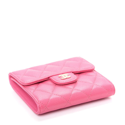 Chanel Caviar Quilted Compact Flap Wallet Pink 4 of 8