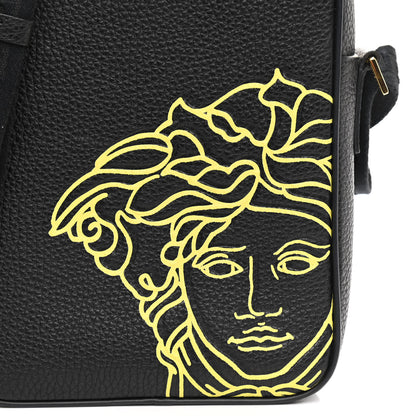 Versace Grained Calfskin Messenger Bag Black 7 of 11