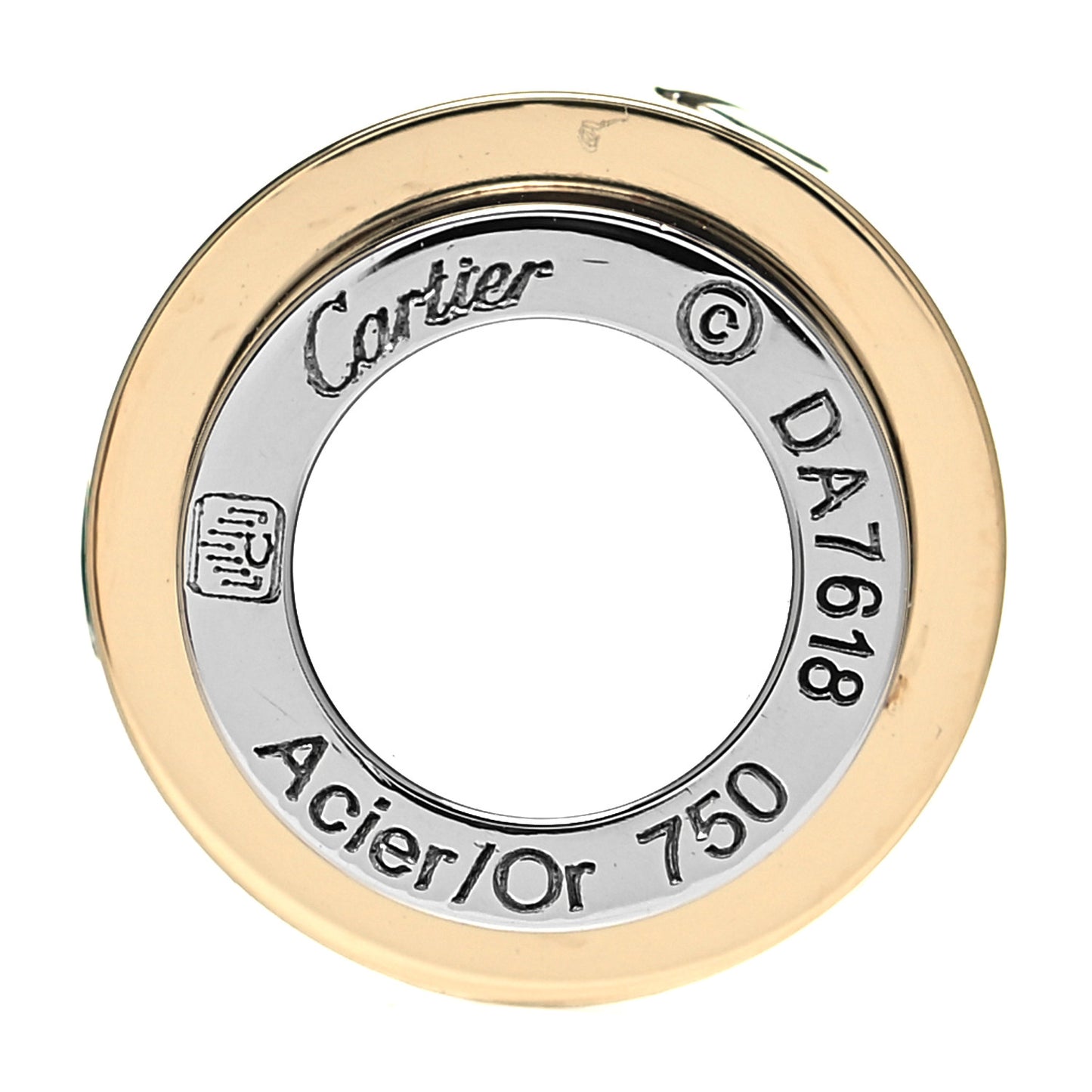 18K Yellow Gold Stainless Steel Santos Barrel Pendant