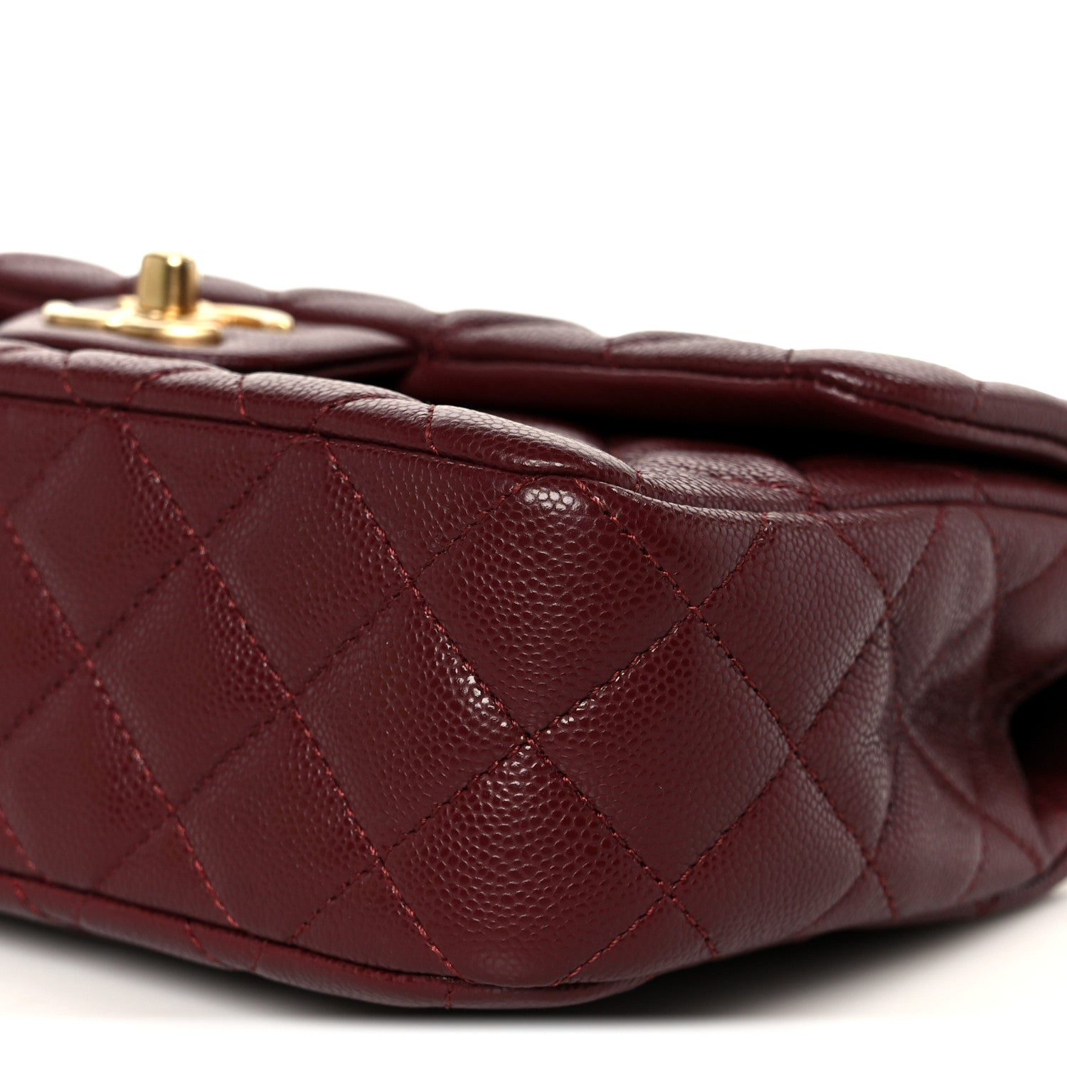 Chanel Caviar Quilted Small Handy CC Flap Burgundy 11 of 12