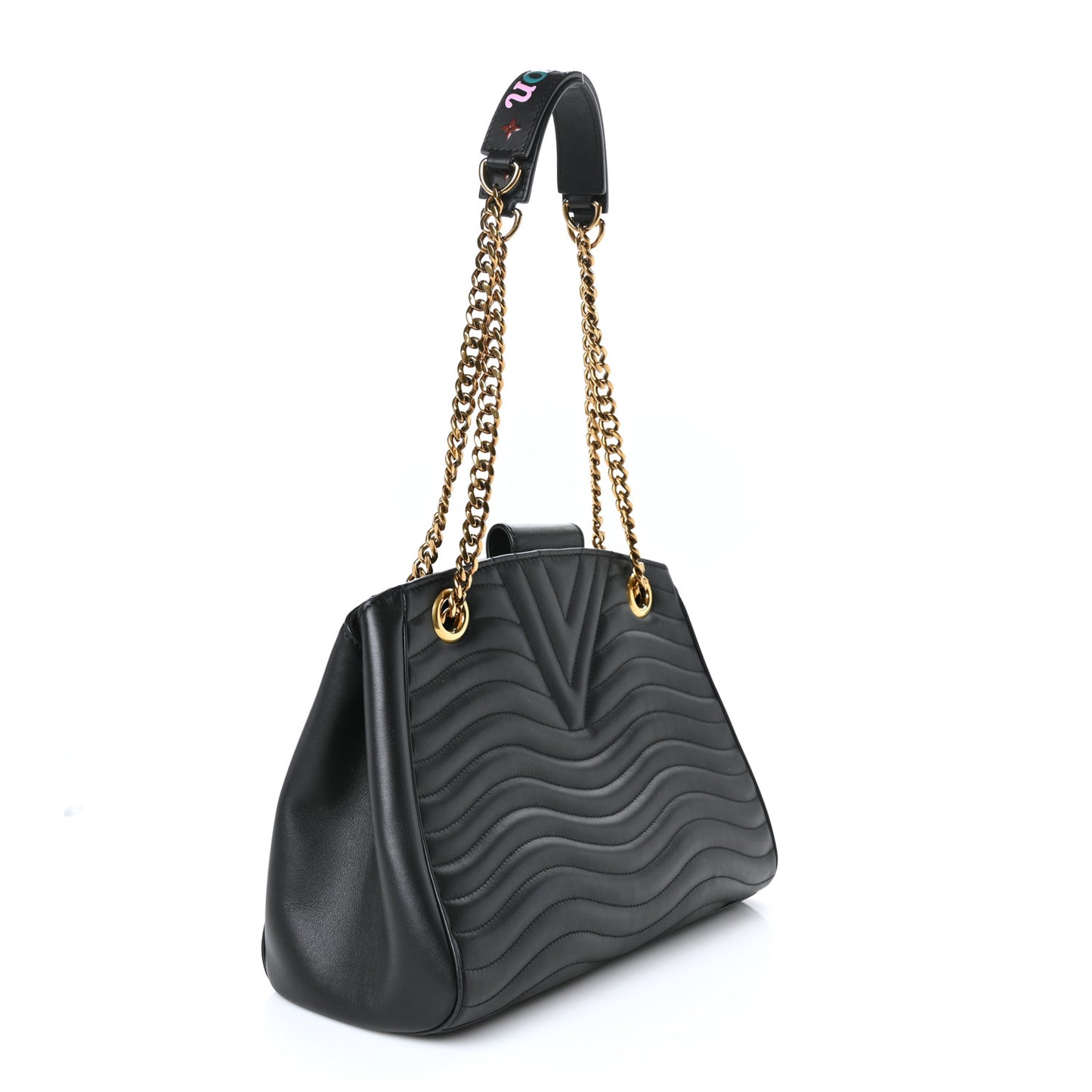 Calfskin New Wave Chain Tote Black