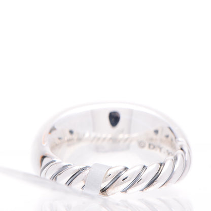 David Yurman Sterling Silver Diamond 11mm Pure Form Ring 52 6 4 of 5