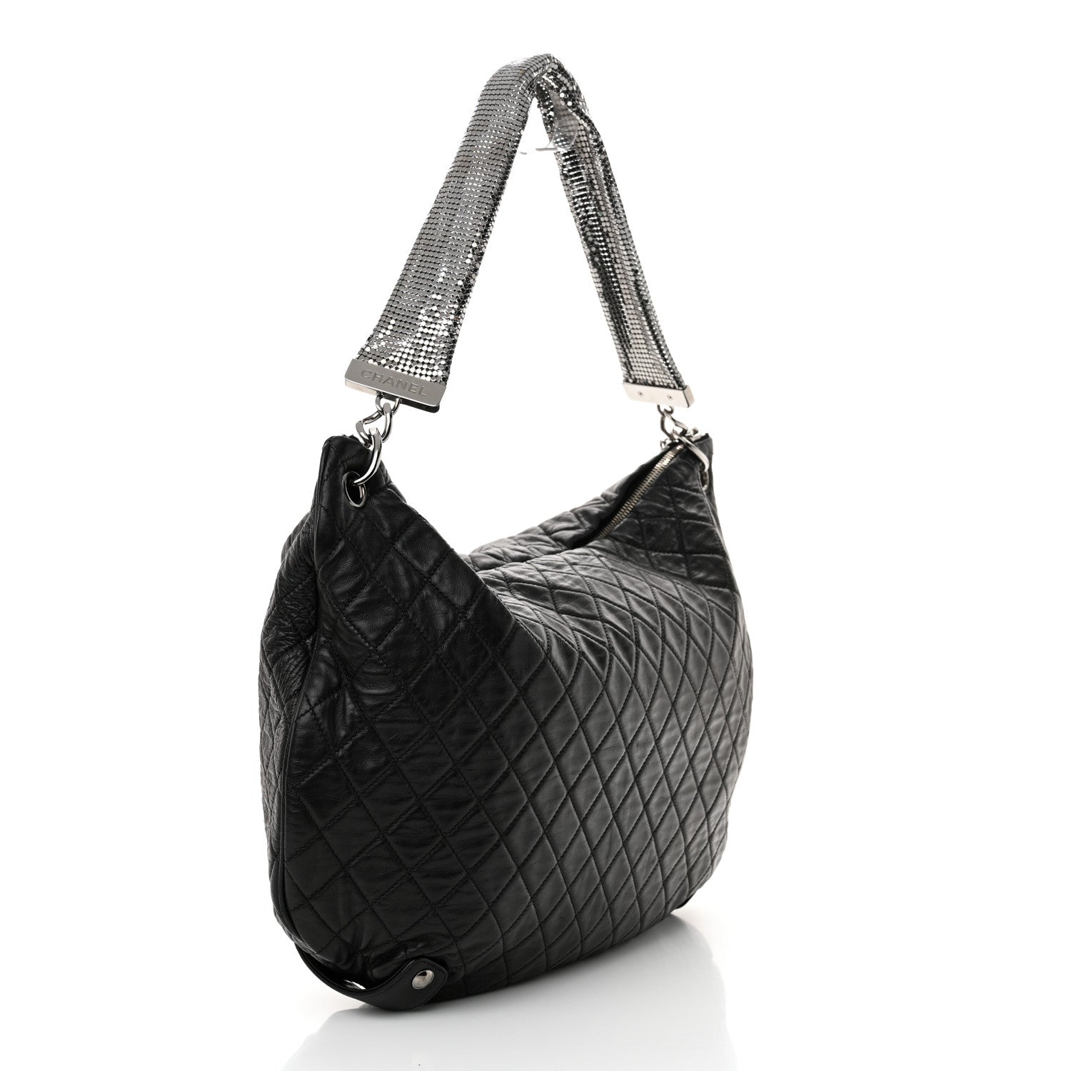 Chanel Lambskin Large Chain Mail Hobo Black 3 of 14