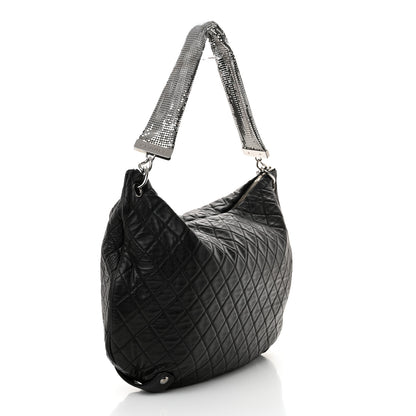 Chanel Lambskin Large Chain Mail Hobo Black 3 of 14
