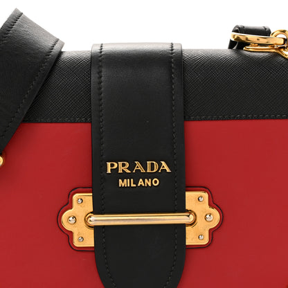 Prada City Calfskin Saffiano Cahier Bag Fuoco Black 8 of 12