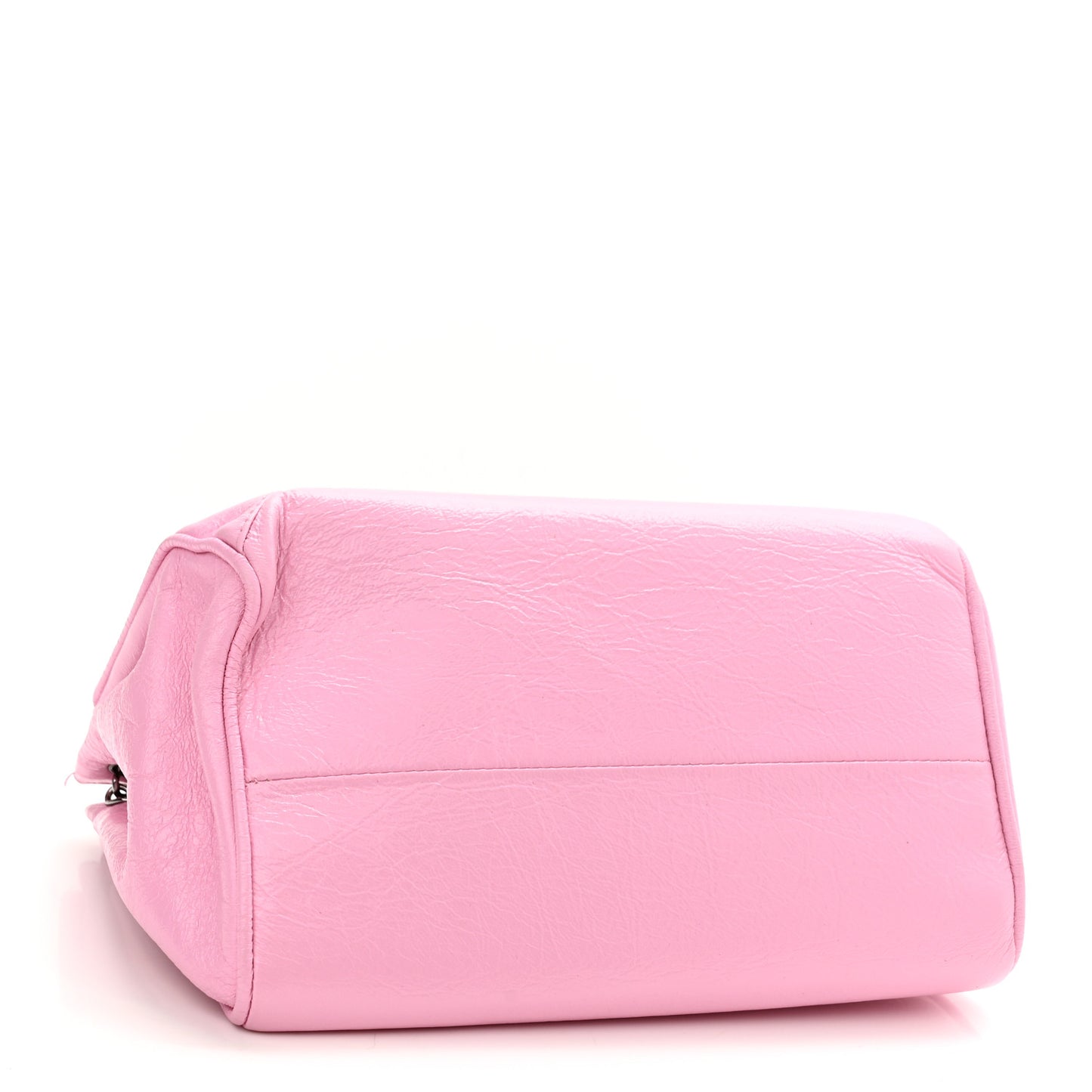 Glazed Calfskin Quilted Accordion Flap Pink