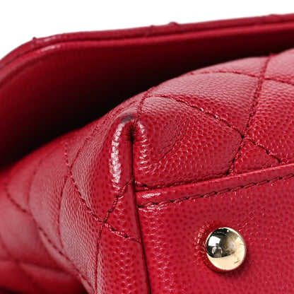 Chanel Caviar Quilted Mini Coco Handle Flap Dark Pink 8 of 9