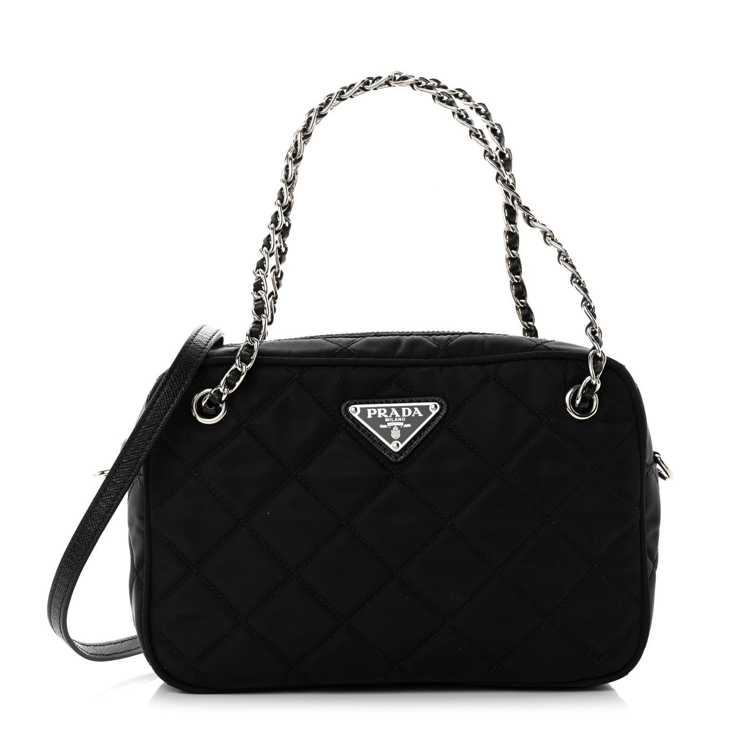 Prada Nylon Tessuto Impuntu Quilted Bandoliera Crossbody Bag Black 1 of 9