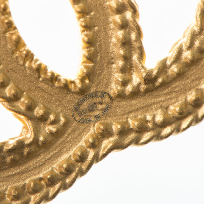 Chanel CC Drop Earrings Matte Gold 5 of 5