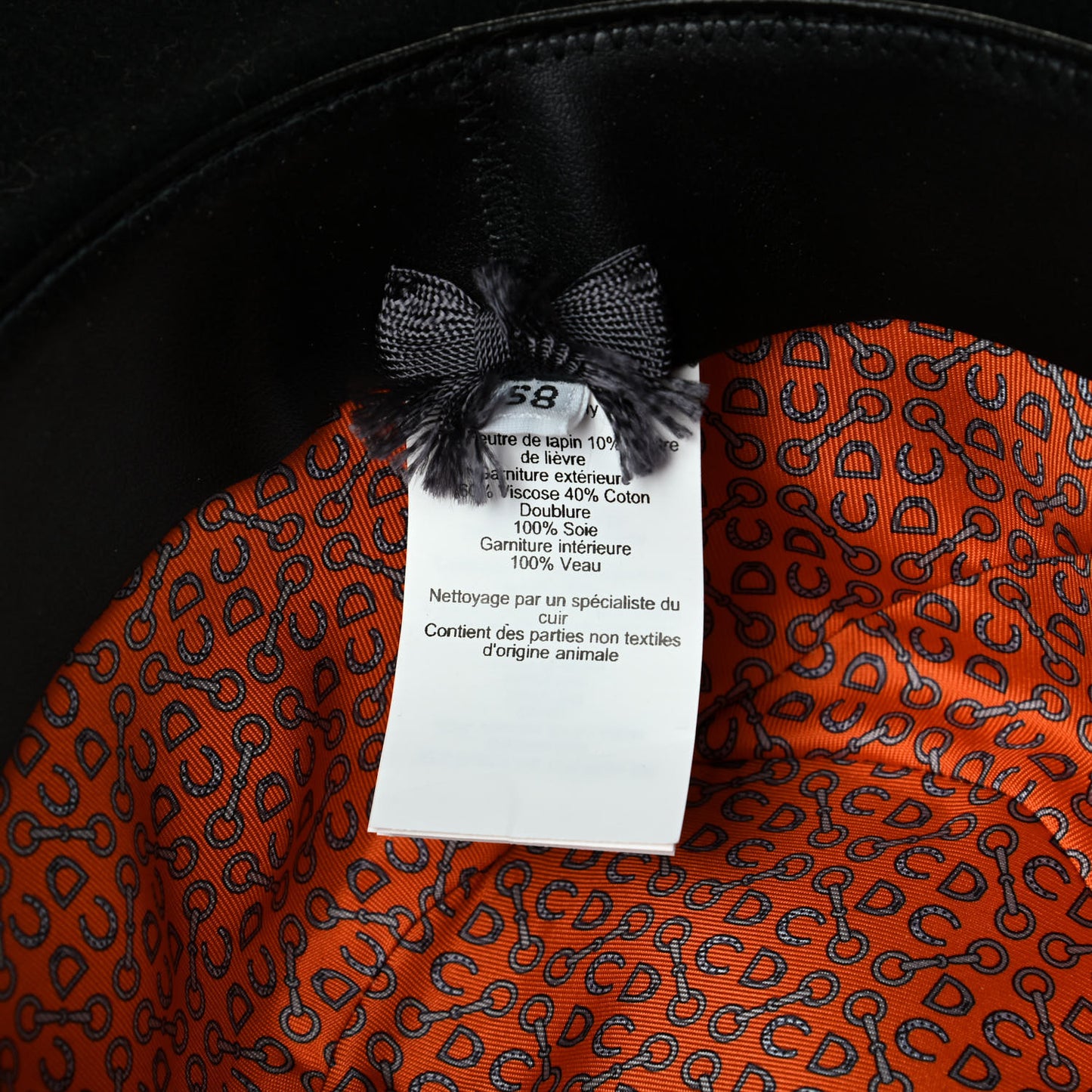 Rabbit Felt Silk Lucky Charms Hat 58 Black