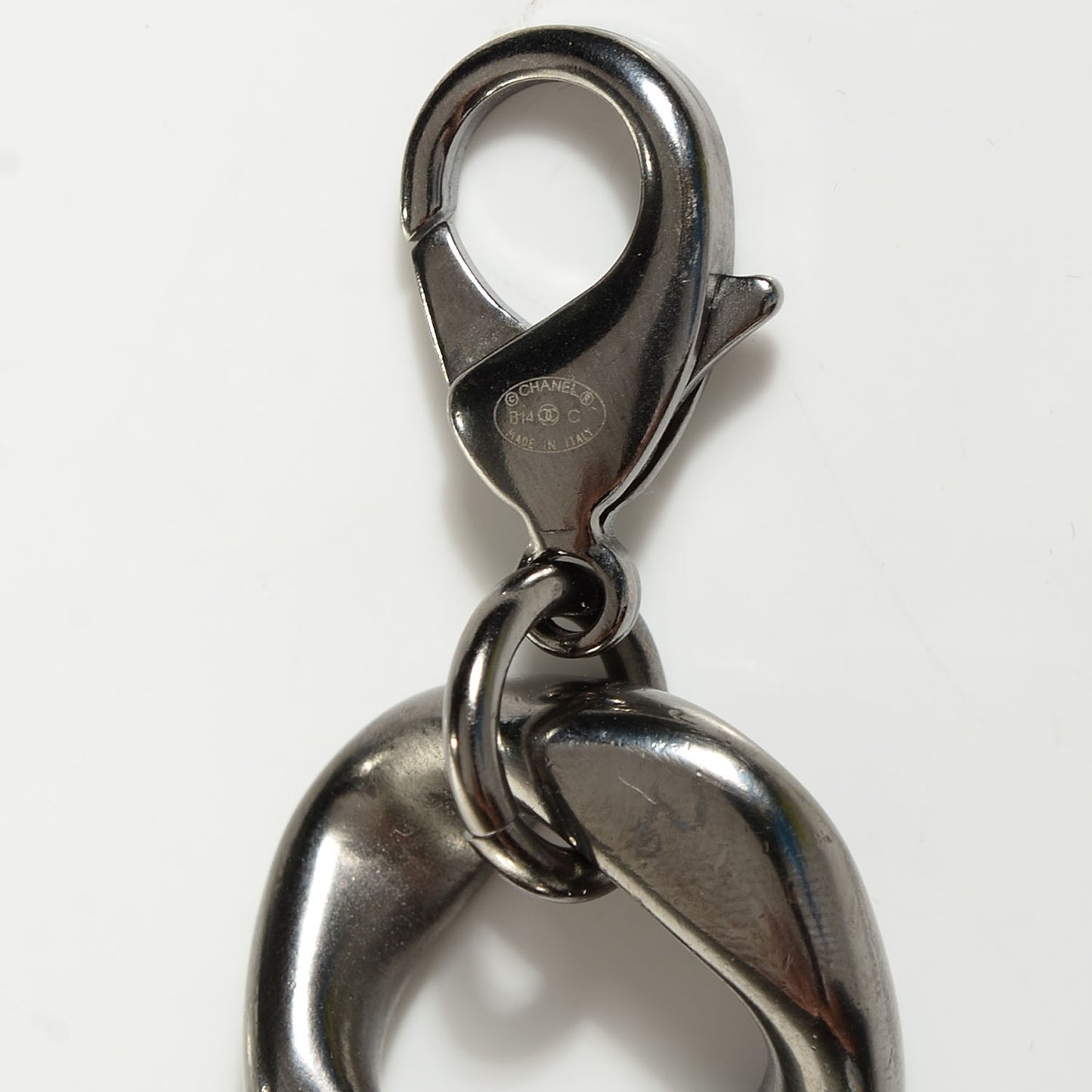 Crystal CC Chain Link ID Bracelet Silver