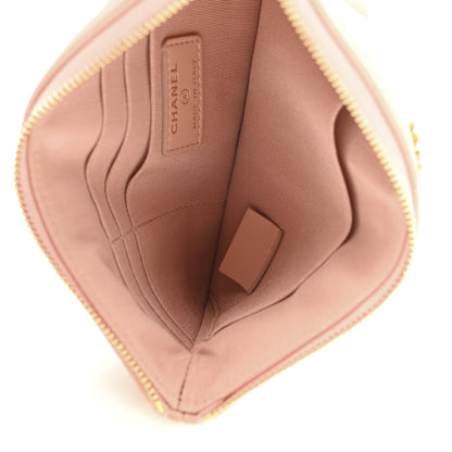 Chanel Shiny Goatskin Quilted Small Chanel 19 Pouch Pink 5 of 7