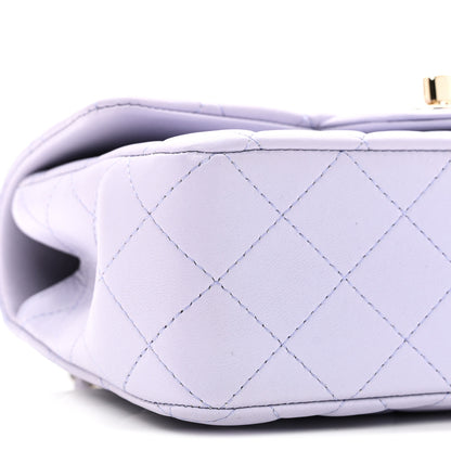 Chanel Lambskin Quilted Mini Top Handle Rectangular Flap Light Purple 9 of 10