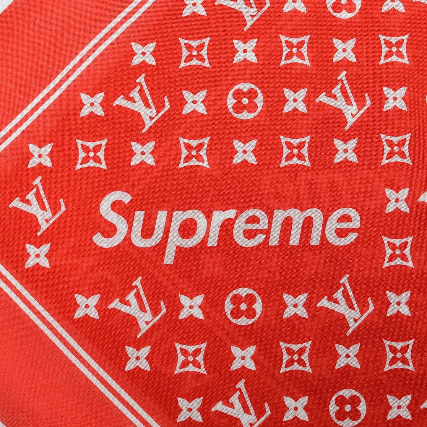 X SUPREME Cotton Monogram Bandana Scarf Red
