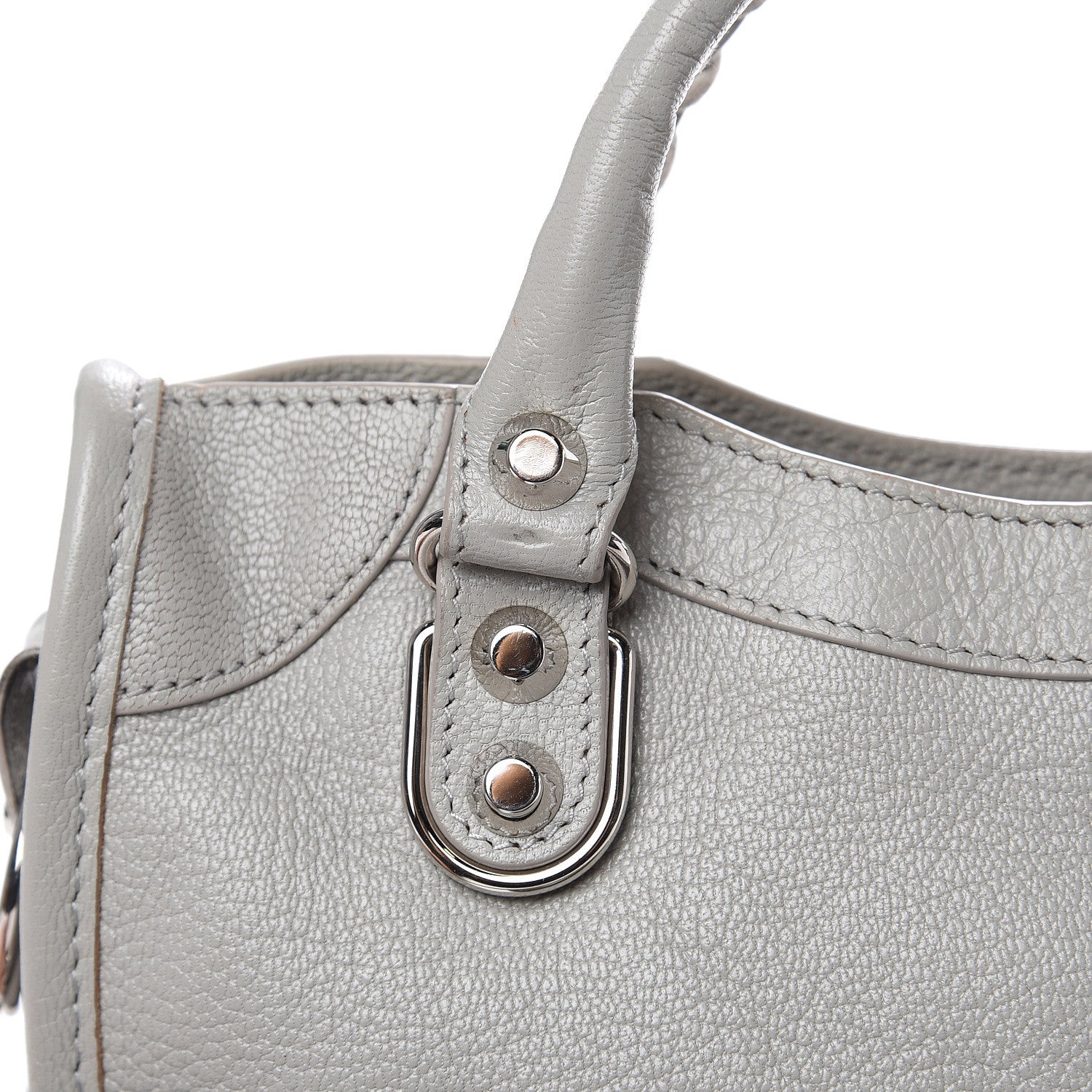 Balenciaga Chevre Silver Metallic Edge Hardware Mini City Gris Glace 11 of 13