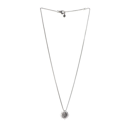 David Yurman Sterling Silver Diamond 16mm Small Starburst Pendant Necklace 3 of 6