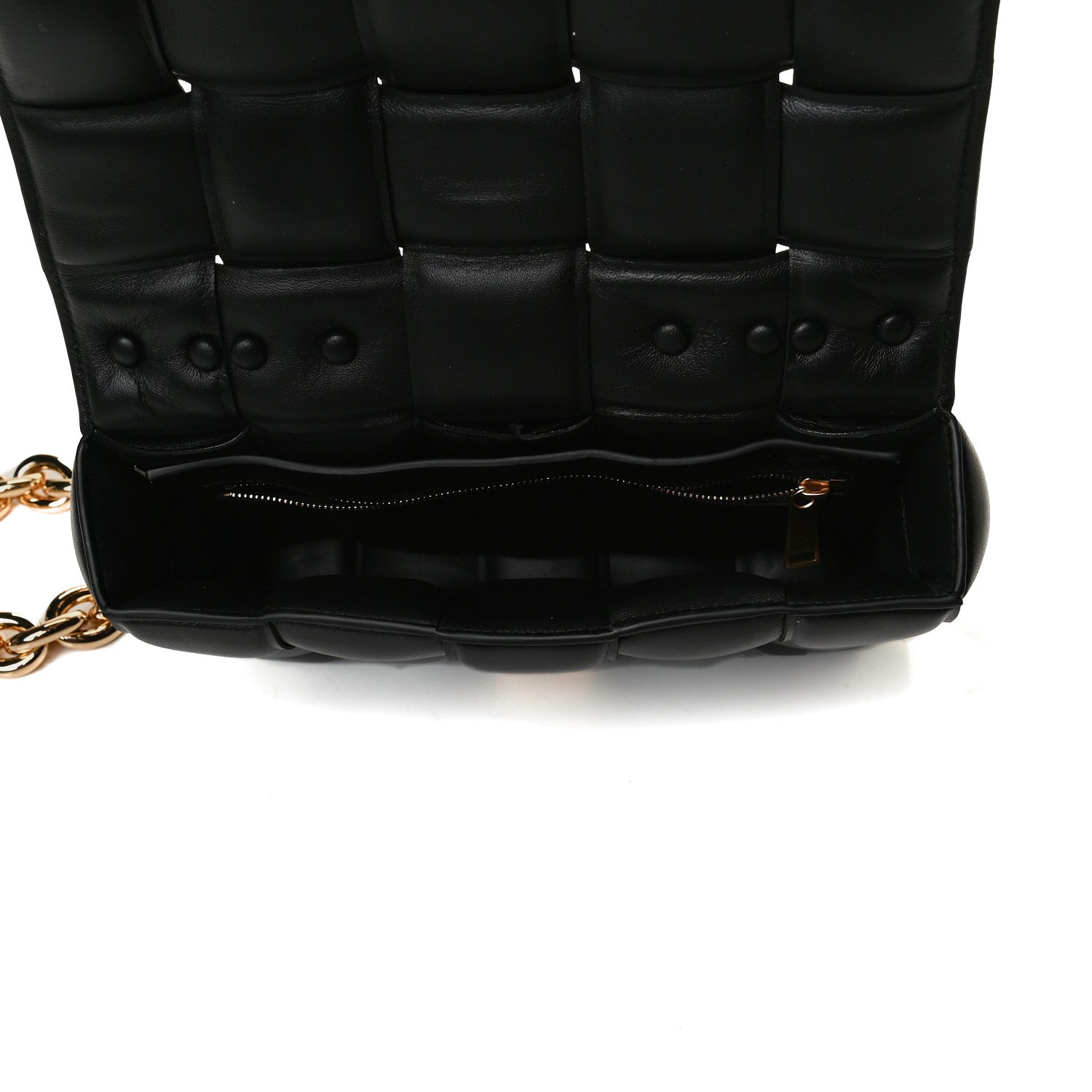 Bottega Veneta Lambskin Maxi Intreccio Padded Chain Cassette Crossbody Bag Black 5 of 13