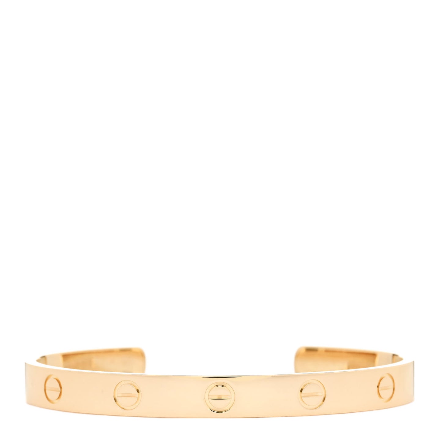 18K Yellow Gold LOVE Cuff Bracelet 17