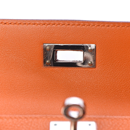 Hermes Swift Kelly Longue Clutch Pochette Orange 14 of 29